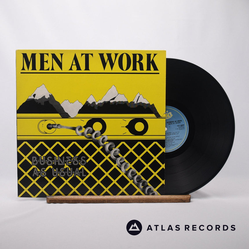 Men At Work Business As Usual LP Vinyl Record - Front Cover & Record