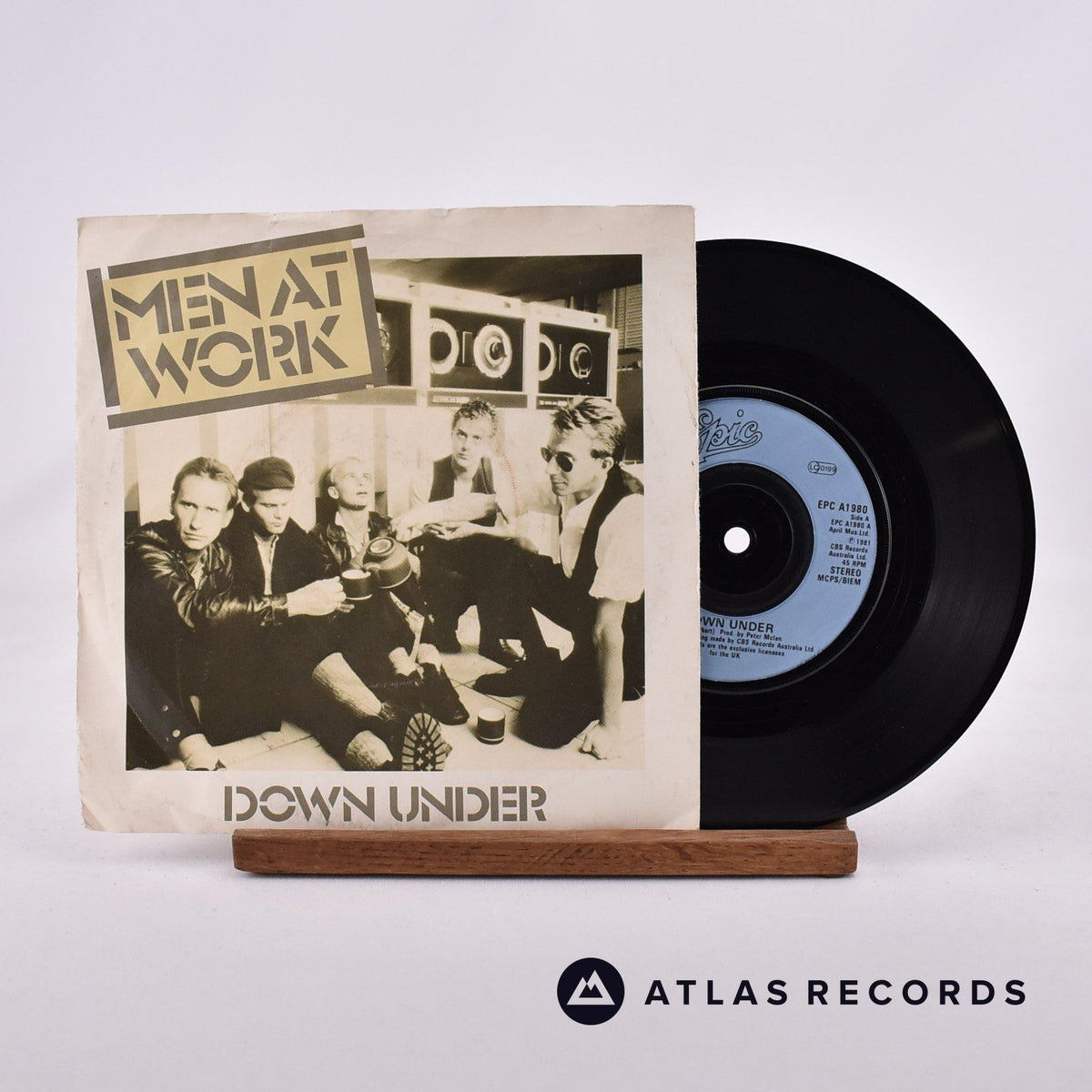 Men At Work Down Under 7" Vinyl Record - Front Cover & Record