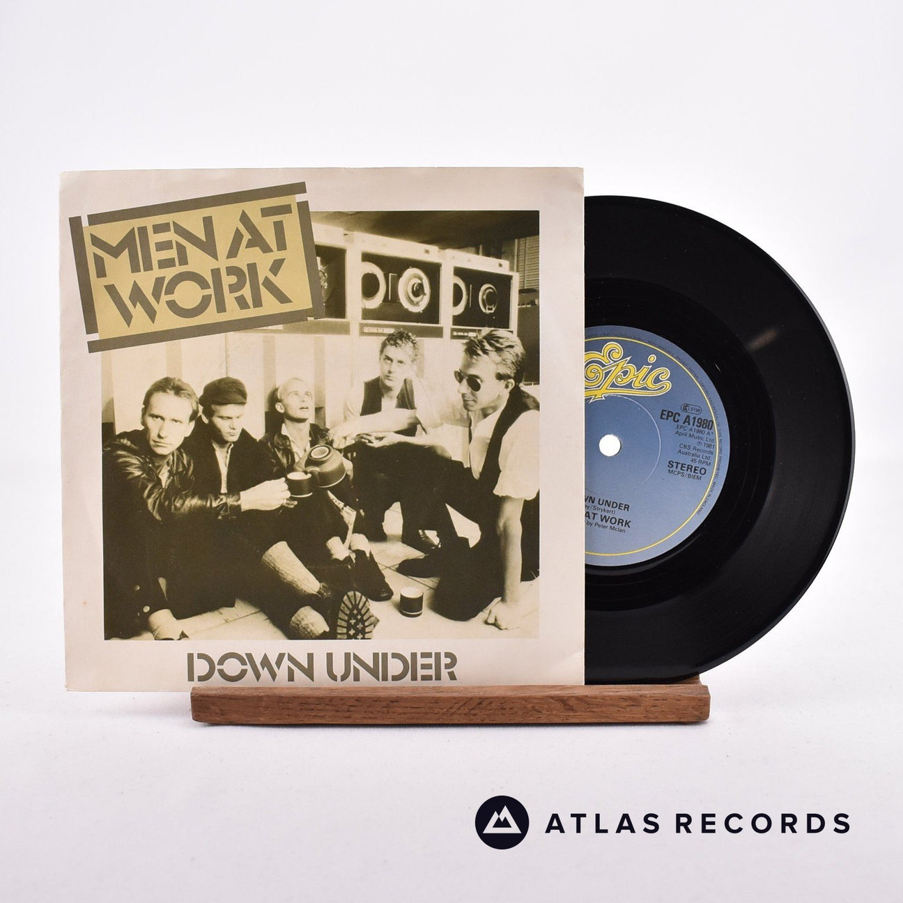 Men At Work Down Under 7" Vinyl Record - Front Cover & Record