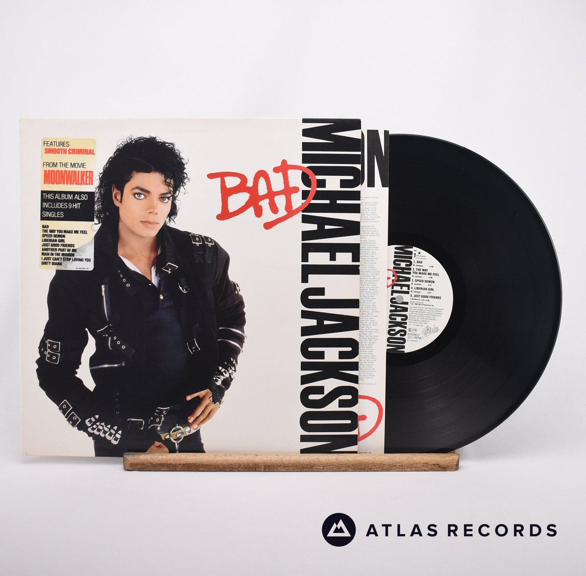 Michael Jackson Bad LP Vinyl Record - Front Cover & Record