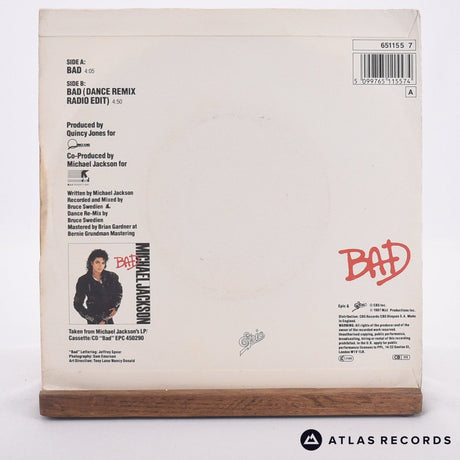 Michael Jackson - Bad - 7" Vinyl Record - VG+/VG+