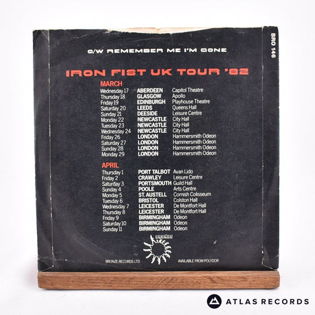 Motörhead - Iron Fist - Red Transparent Limited Edition 7" Vinyl Record - VG/EX