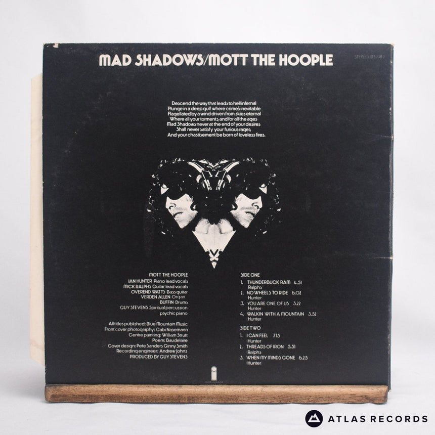Mott The Hoople - Mad Shadows - A-2 B-2 LP Vinyl Record - VG+/EX