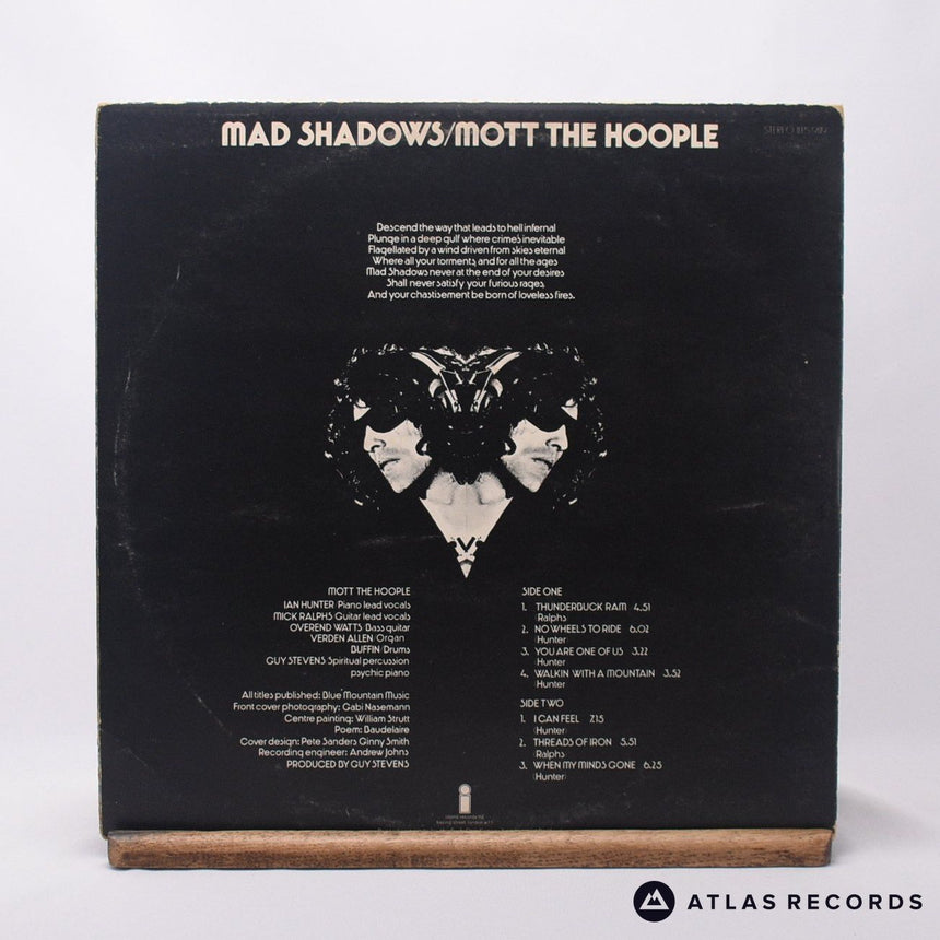 Mott The Hoople - Mad Shadows - Gatefold A-2 B-2 LP Vinyl Record - VG+/VG+