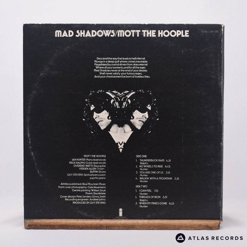 Mott The Hoople - Mad Shadows - Gatefold A-2U B-2U LP Vinyl Record - VG/VG+