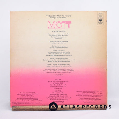 Mott The Hoople - Mott - Die-Cut Sleeve Gatefold A1 B1 LP Vinyl Record - VG+/VG+