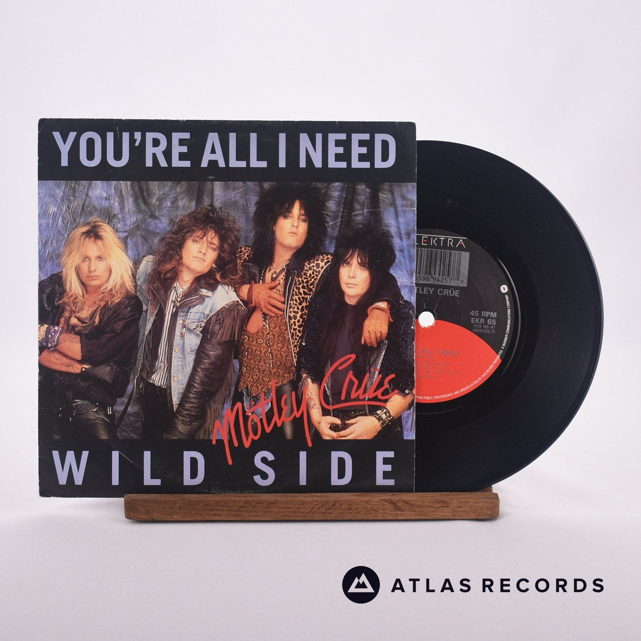 Mötley Crüe You're All I Need 7" Vinyl Record - Front Cover & Record