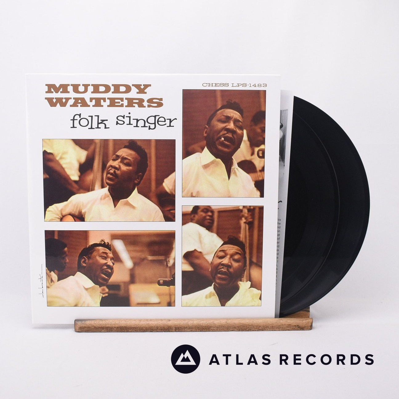 Muddy Waters Folk Singer 2 x LP Vinyl Record - Front Cover & Record