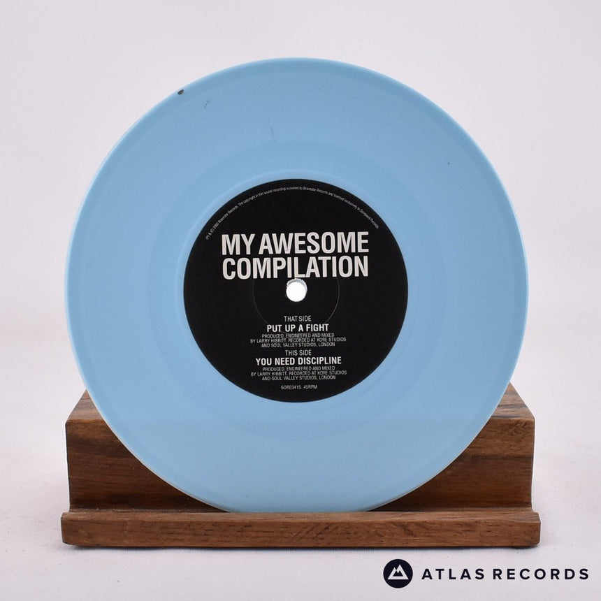 My Awesome Compilation - Put Up A Fight - Blue Signed 7" Vinyl Record - NM/NM