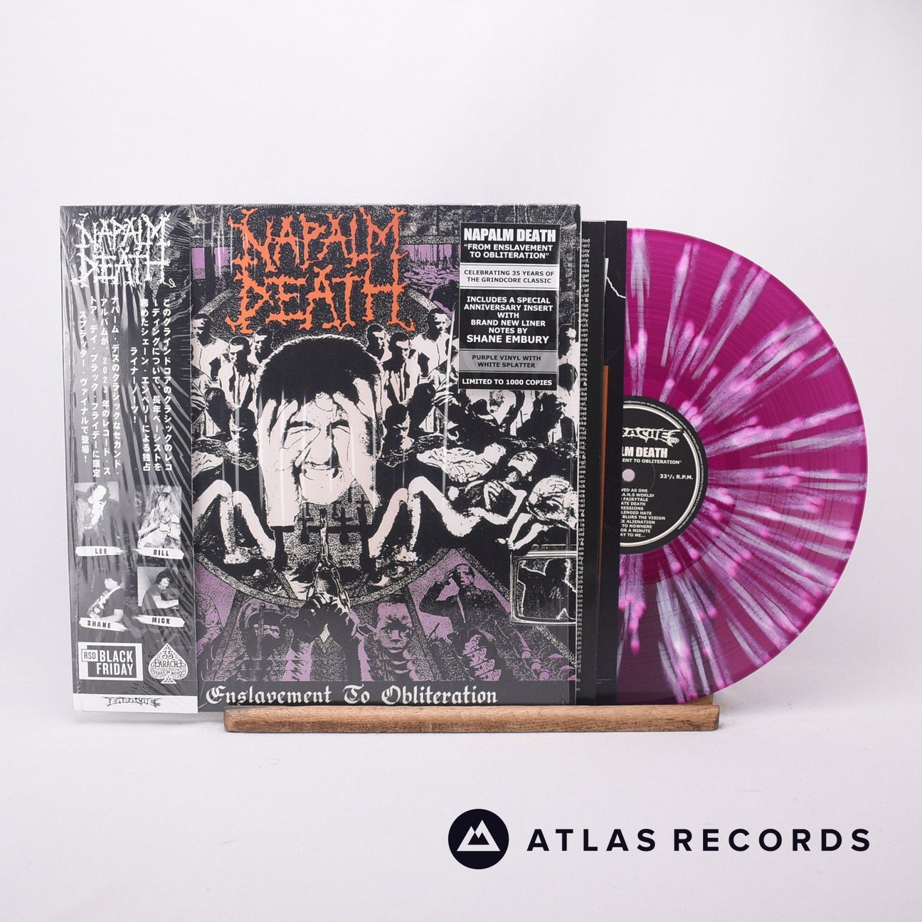 Napalm Death From Enslavement To Obliteration LP Vinyl Record - Front Cover & Record