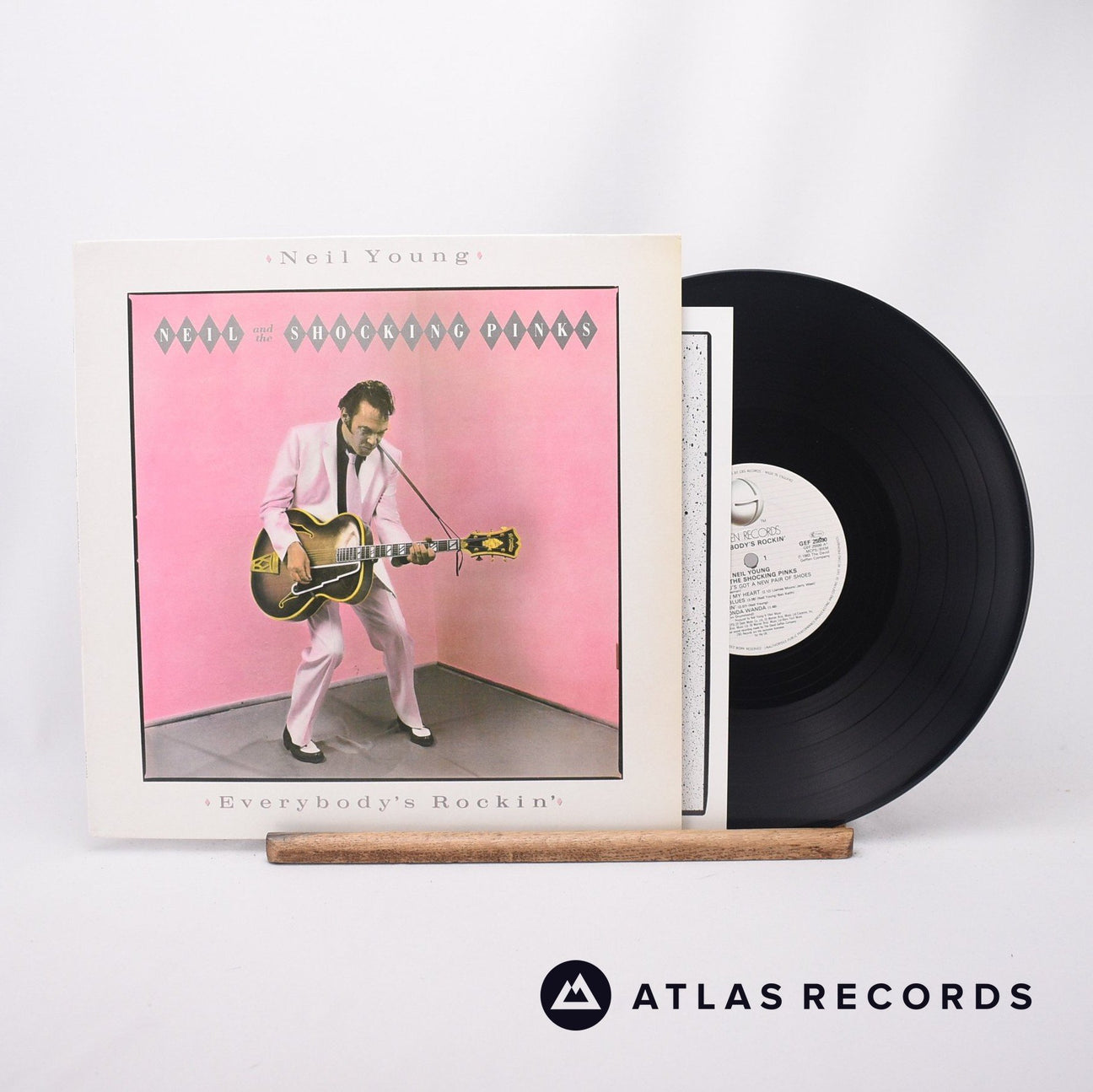 Neil Young Everybody's Rockin' LP Vinyl Record - Front Cover & Record