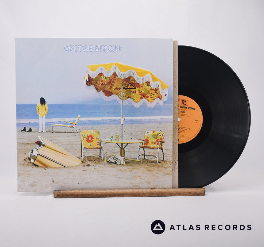 Neil Young On The Beach LP Vinyl Record - Front Cover & Record