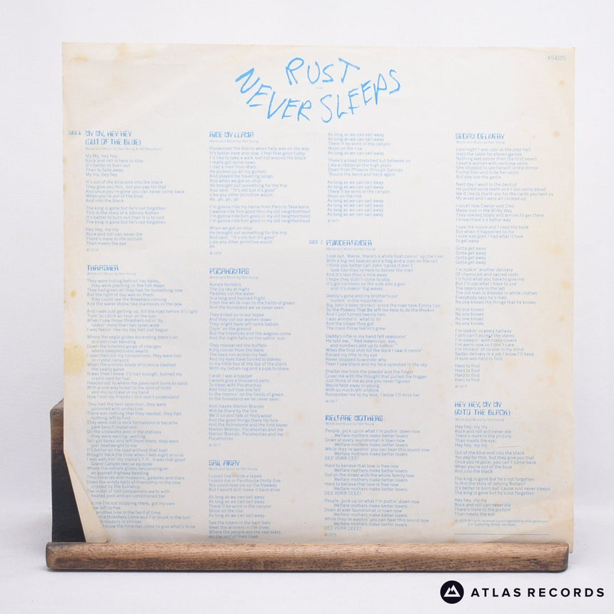 Neil Young - Rust Never Sleeps - Lyric Sheet A1 B2 LP Vinyl Record - VG+/EX