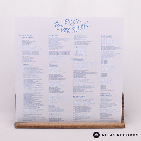Neil Young - Rust Never Sleeps - Lyric Sheet 3G 3H LP Vinyl Record - NM/NM