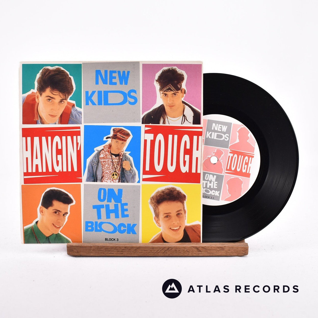 New Kids On The Block Hangin' Tough 7" Vinyl Record - Front Cover & Record