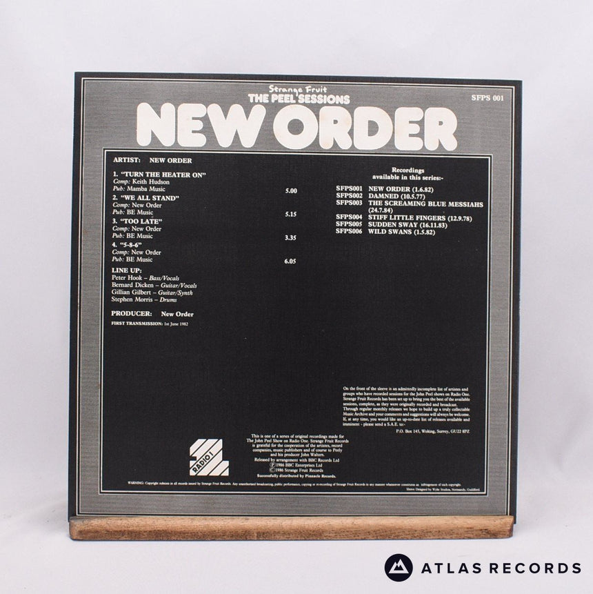 New Order - The Peel Sessions - Textured Sleeve A-2 B 12" Vinyl Record - EX/EX