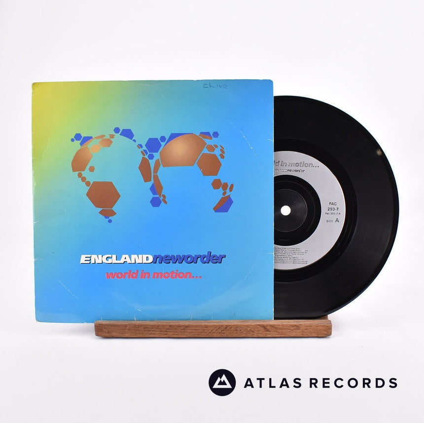 New Order World In Motion... 7" Vinyl Record - Front Cover & Record