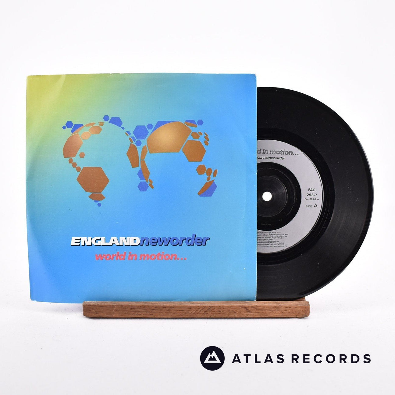 New Order World In Motion... 7&quot; Vinyl Record - Front Cover &amp; Record