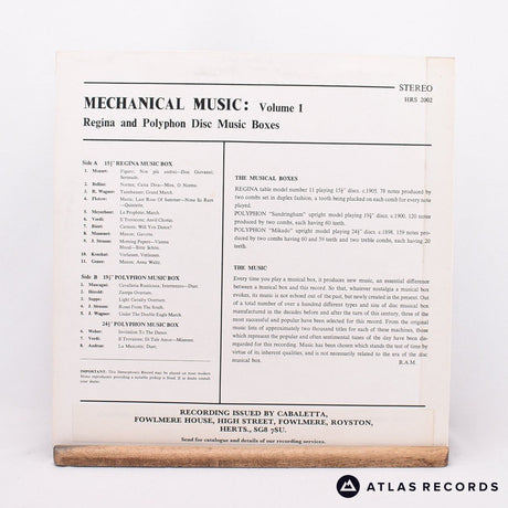 No Artist - Mechanical Music, Volume 1: Regina And Polyphon Disc Musi - LP Vinyl