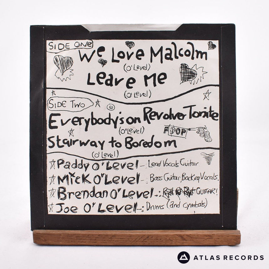 'O' Level - We Love Malcolm EP - Repress White Label 7" EP Vinyl Record - EX/EX