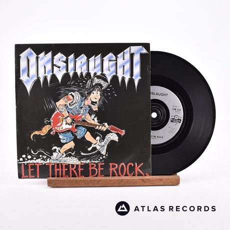 Onslaught Let There Be Rock 7" Vinyl Record - Front Cover & Record