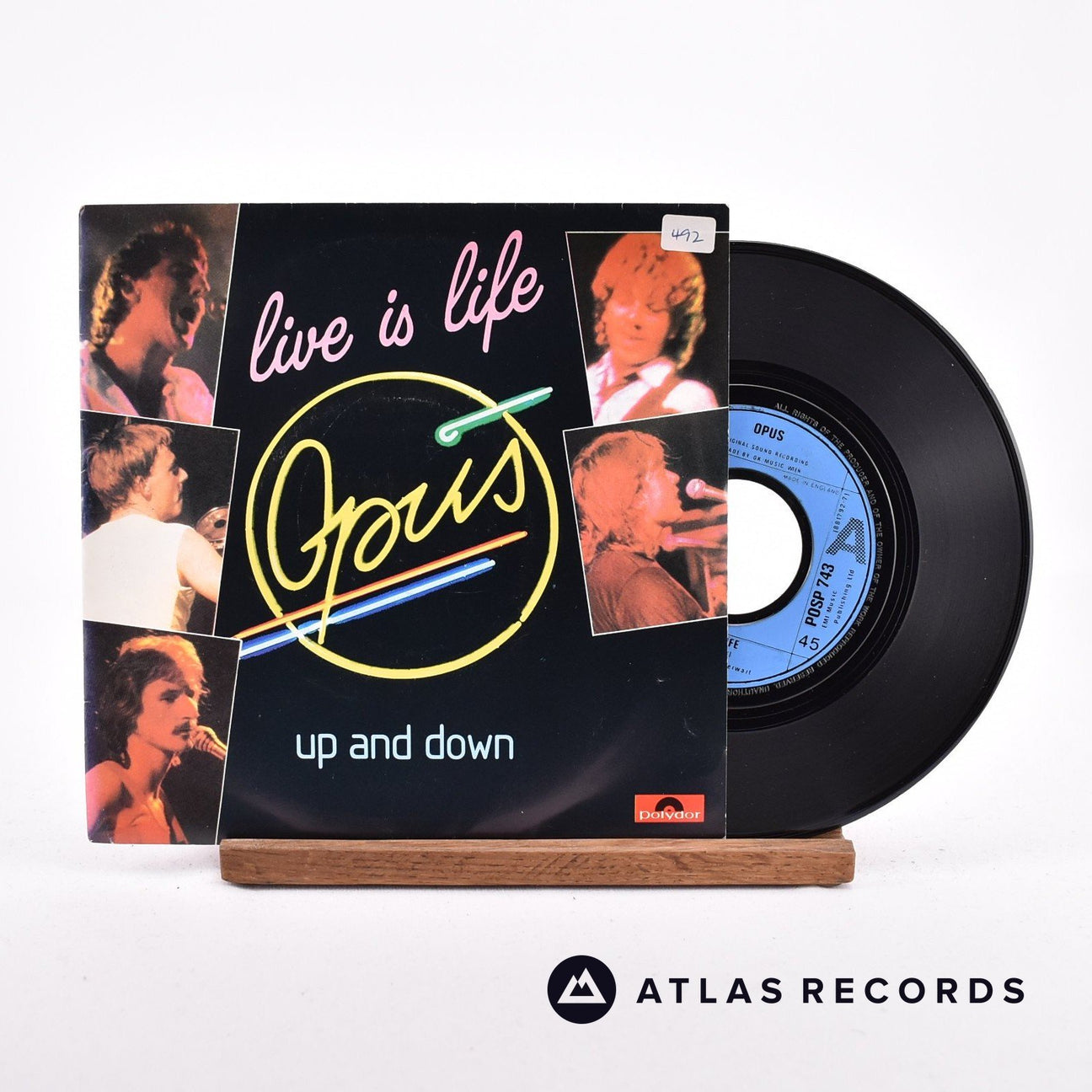 Opus Live Is Life 7" Vinyl Record - Front Cover & Record