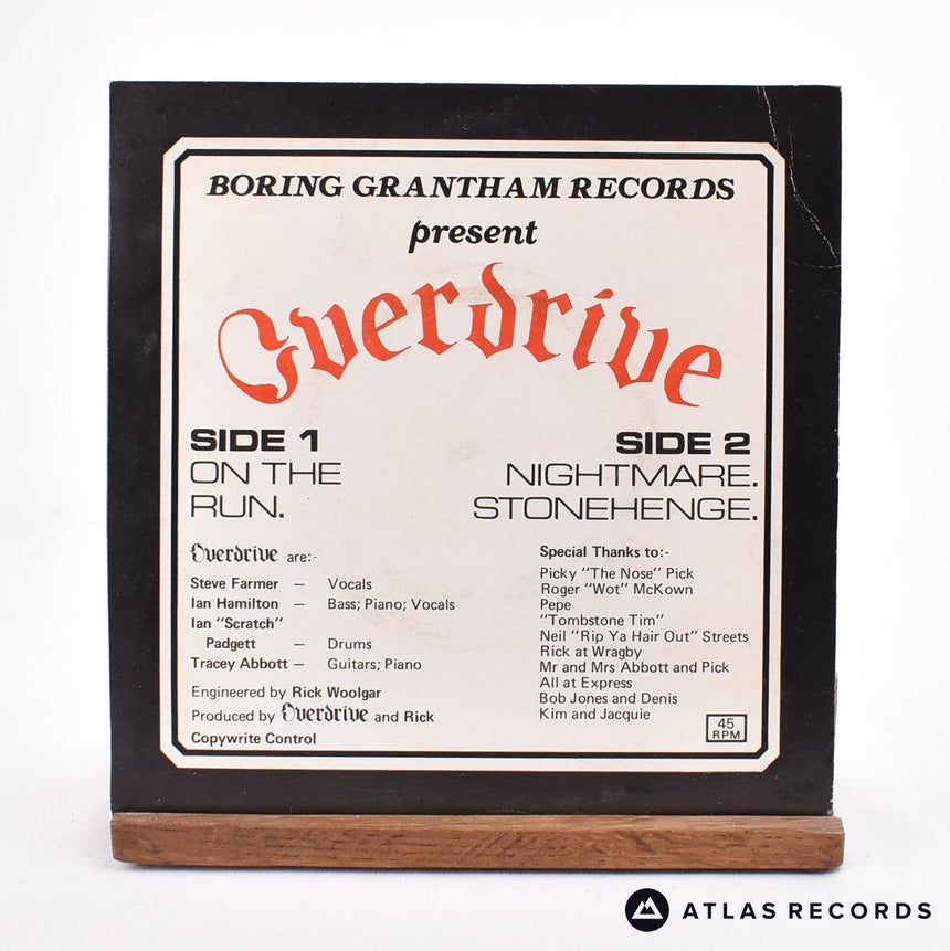 Overdrive - On The Run - Limited Edition 7" EP Vinyl Record - VG+/EX