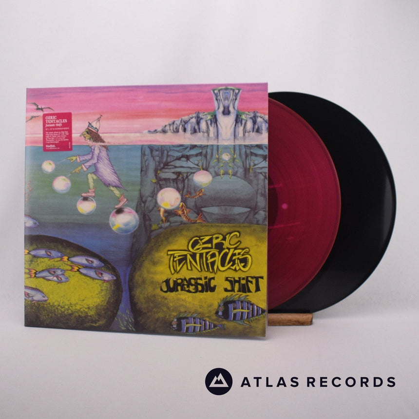 Ozric Tentacles Jurassic Shift LP + 12" Vinyl Record - Front Cover & Record