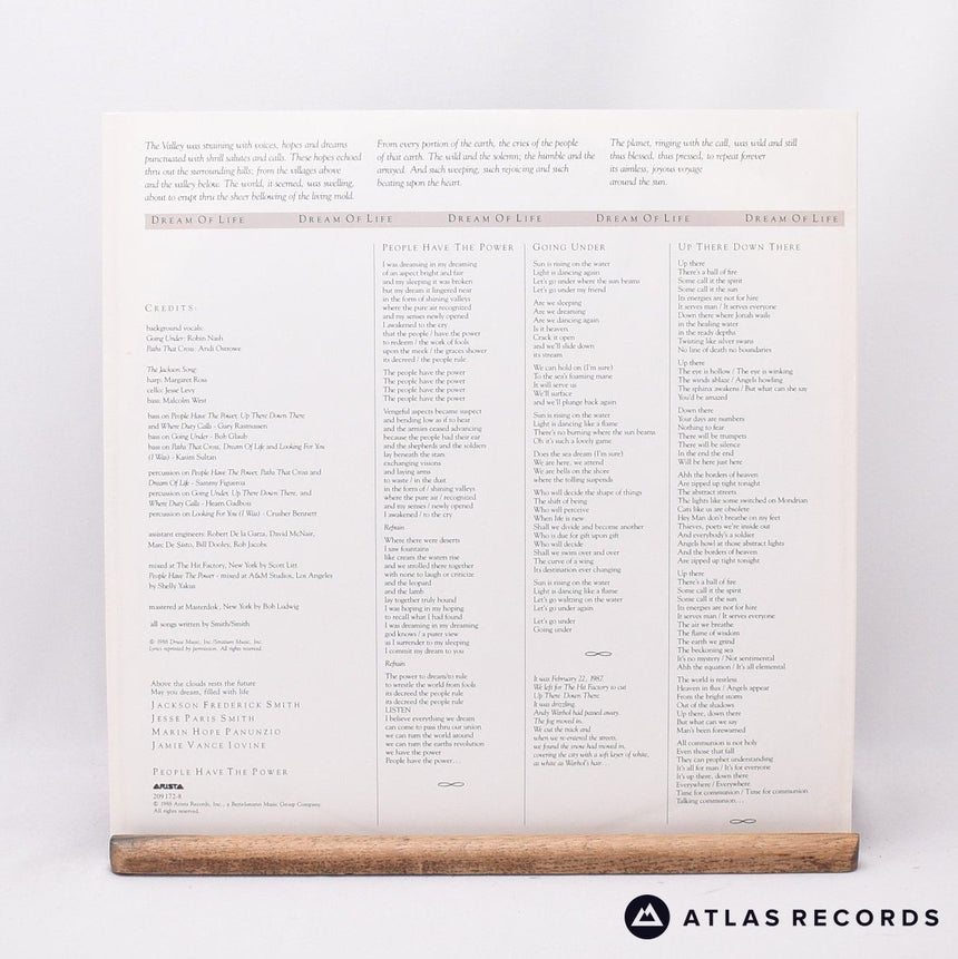 Patti Smith - Dream Of Life - A-1 B-1 LP Vinyl Record - EX/EX