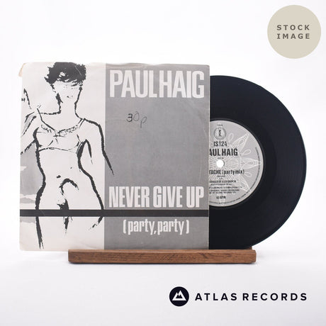 Paul Haig Never Give Up 7" Vinyl Record - Sleeve & Record Side-By-Side