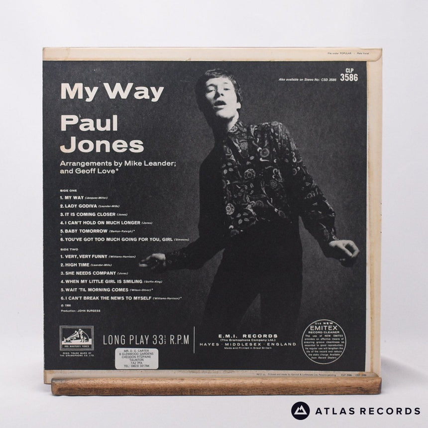 Paul Jones - My Way - LP Vinyl Record - EX/VG+