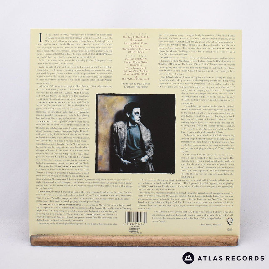 Paul Simon - Graceland - Embossed Sleeve LP Vinyl Record - EX/EX