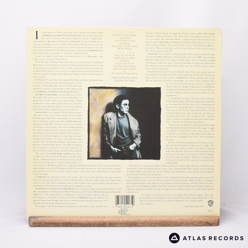 Paul Simon - Graceland - Embossed Sleeve LP Vinyl Record - EX/EX