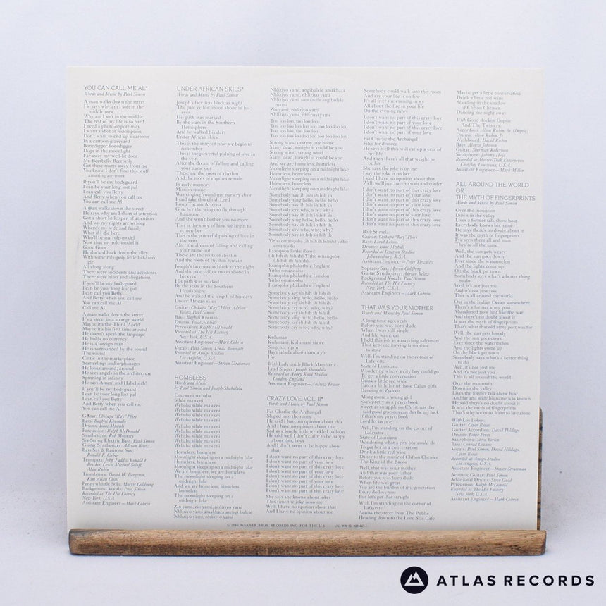 Paul Simon - Graceland - LP Vinyl Record - NM/NM