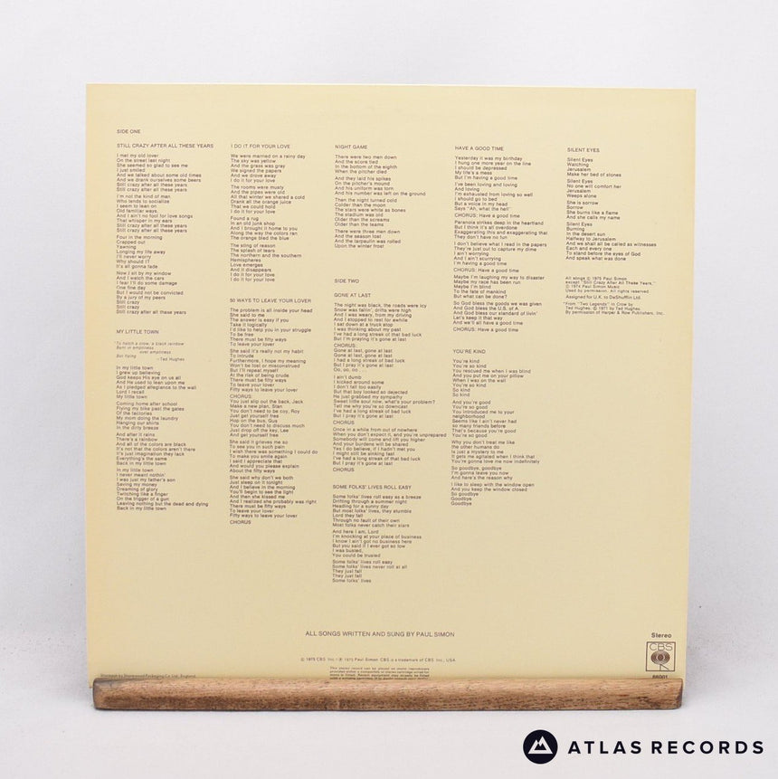 Paul Simon - Still Crazy After All These Years - LP Vinyl Record - EX/NM