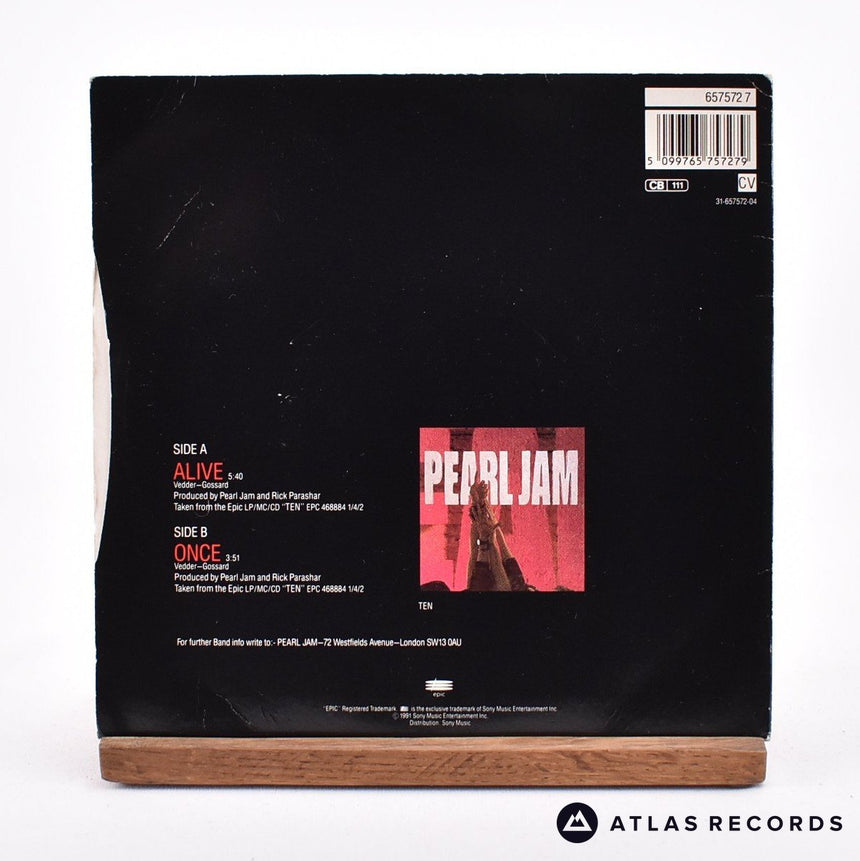 Pearl Jam - Alive - White Marble Limited Edition 7" Vinyl Record - VG+/EX