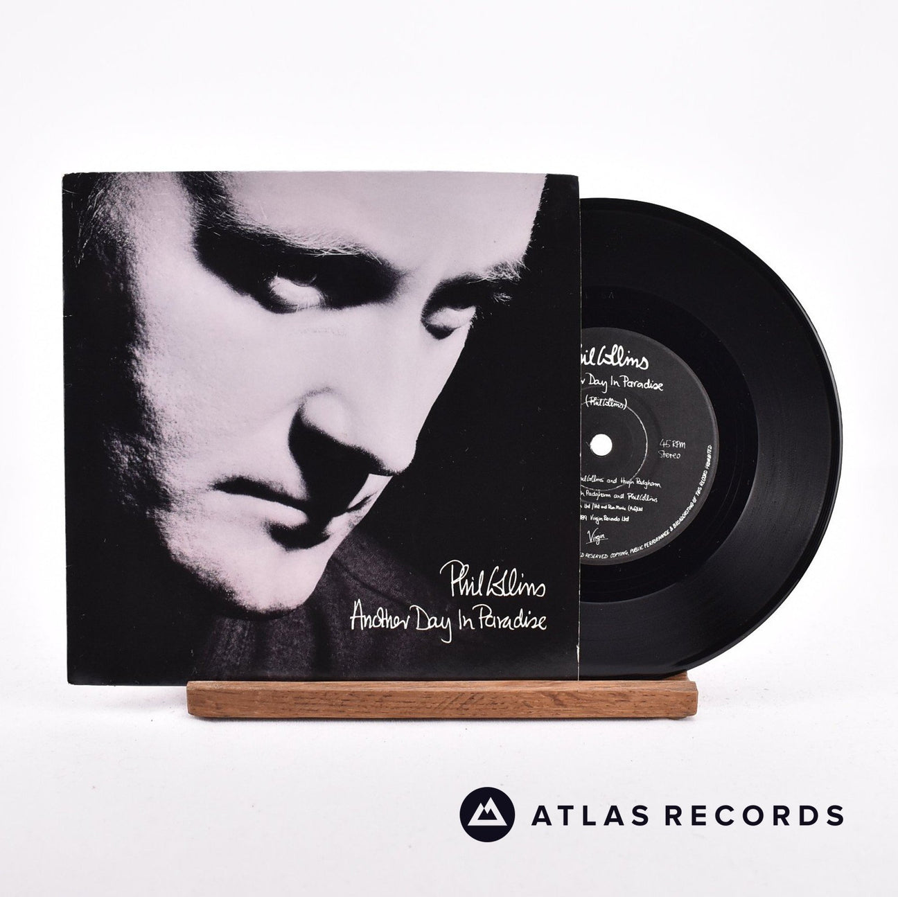 Phil Collins Another Day In Paradise 7" Vinyl Record - Front Cover & Record