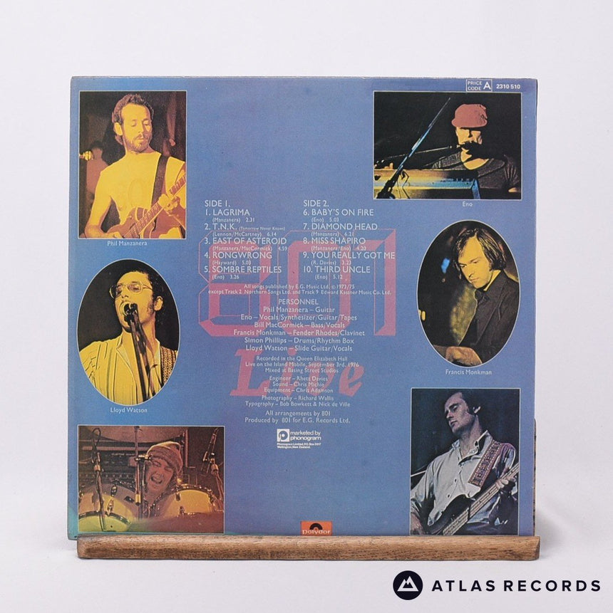 Phil Manzanera - 801 Live - Reissue LP Vinyl Record - EX/VG+
