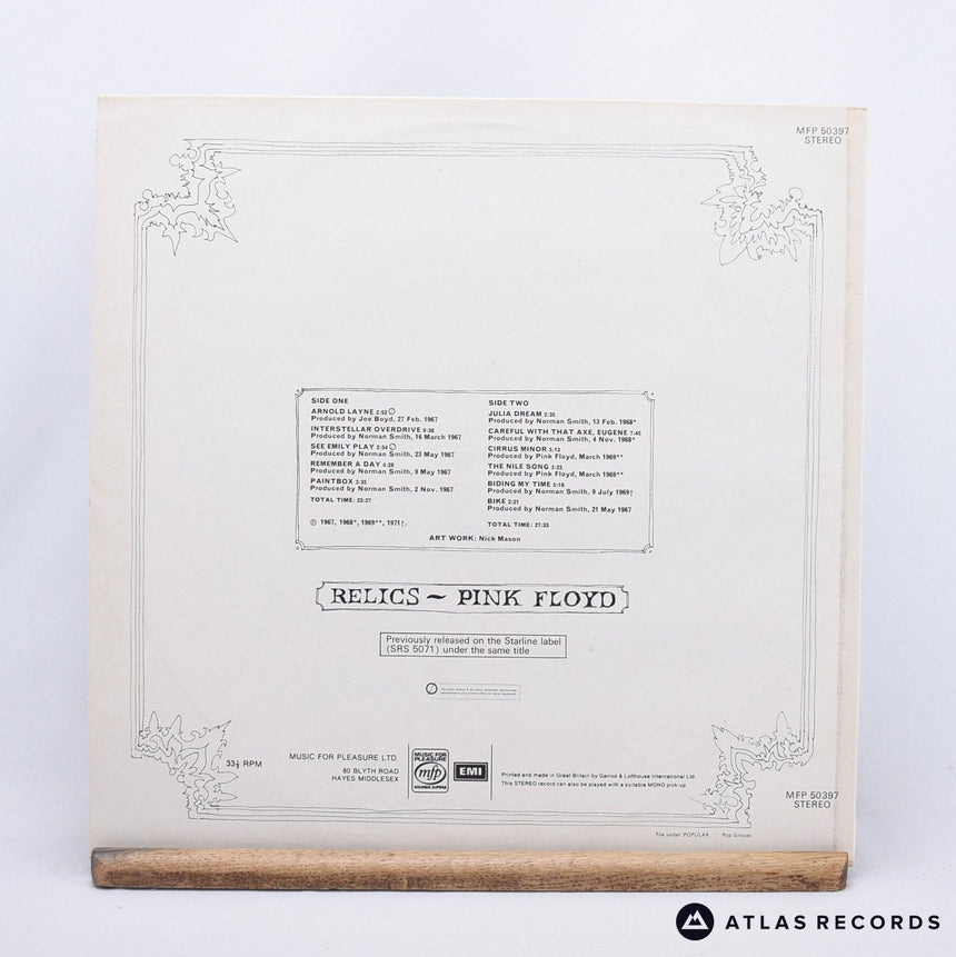 Pink Floyd - Relics - Htm Repress LP Vinyl Record - EX/EX