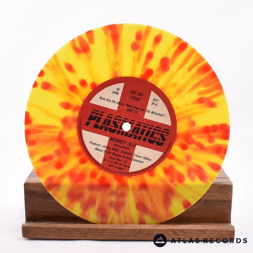 Plasmatics - Monkey Suit - Yellow With Red Splatter 7" Vinyl Record - NM/NM