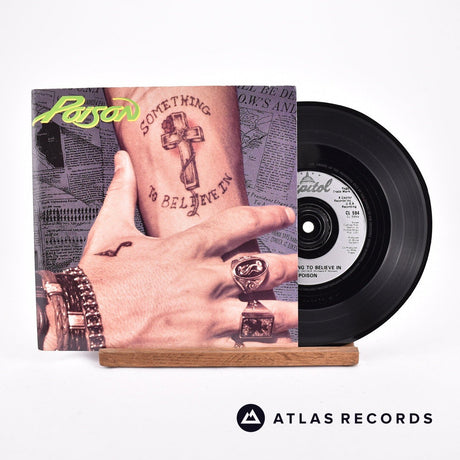 Poison Something To Believe In 7" Vinyl Record - Front Cover & Record