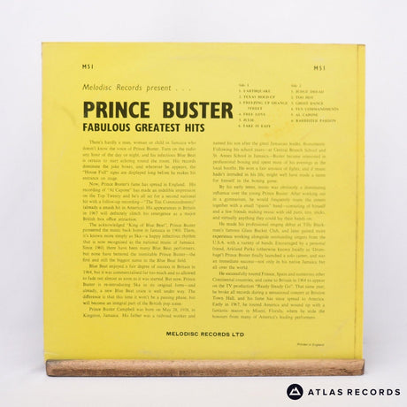Prince Buster - Fabulous Greatest Hits - Repress +1 +2 LP Vinyl Record - VG+/VG+