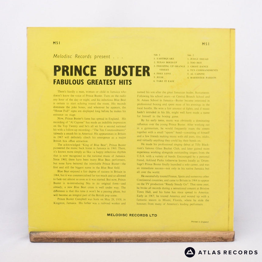 Prince Buster - Fabulous Greatest Hits - Repress +1 +2 LP Vinyl Record - VG+/VG+