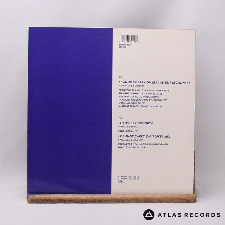 Princess - I Cannot Carry On - 12" Vinyl Record - VG+/EX