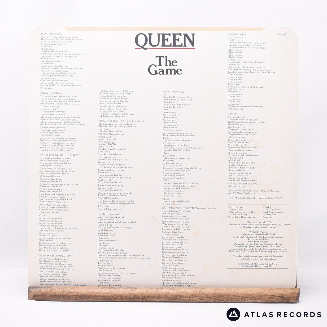 Queen The Game LP Vinyl Record VG/EX – Atlas Records