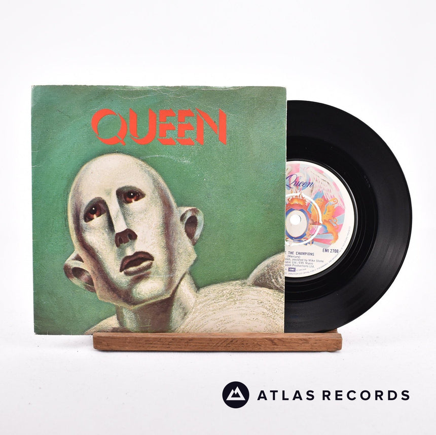 Queen We Are The Champions 7" Vinyl Record - Front Cover & Record