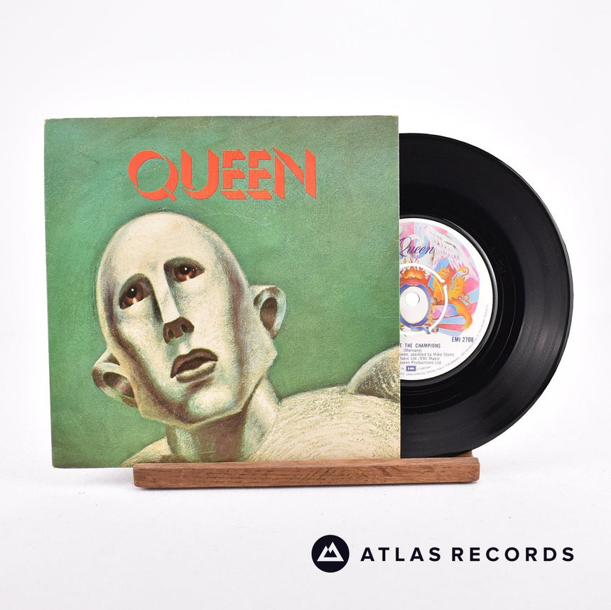 Queen We Are The Champions 7" Vinyl Record - Front Cover & Record