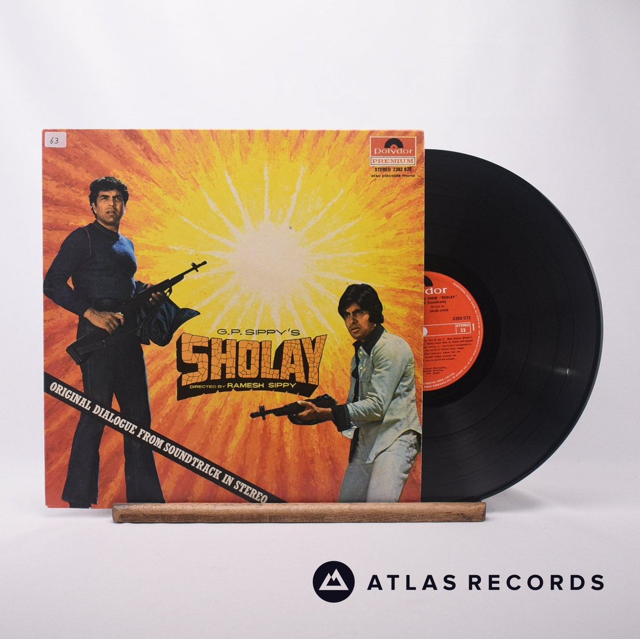 R. D. Burman Sholay LP Vinyl Record - Front Cover & Record