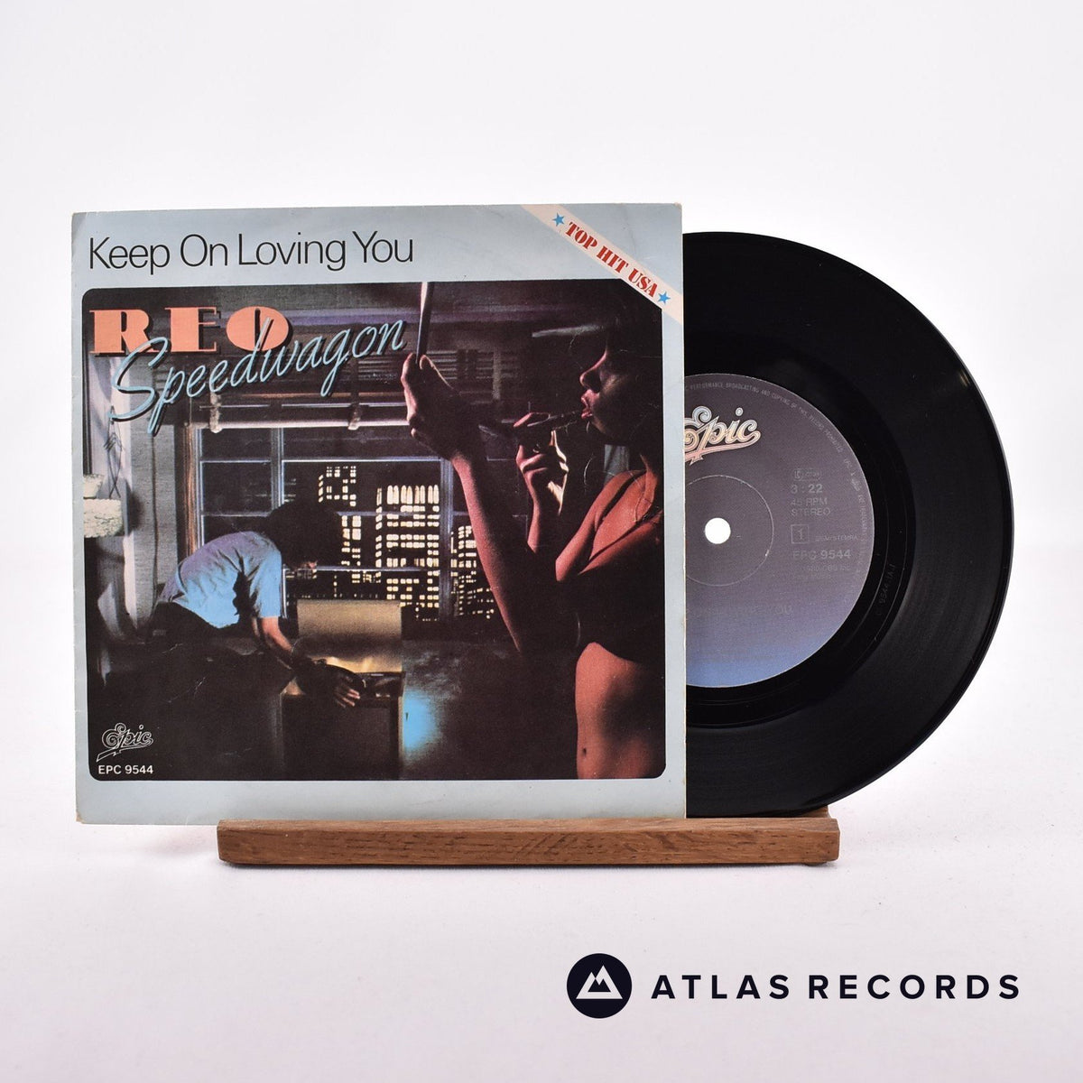 REO Speedwagon Keep On Loving You 7" Vinyl Record - Front Cover & Record