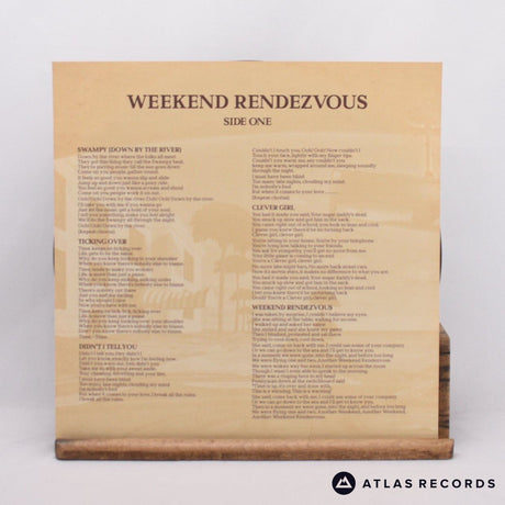 Racing Cars - Weekend Rendezvous - Lyric Sheet LP Vinyl Record - VG+/VG+